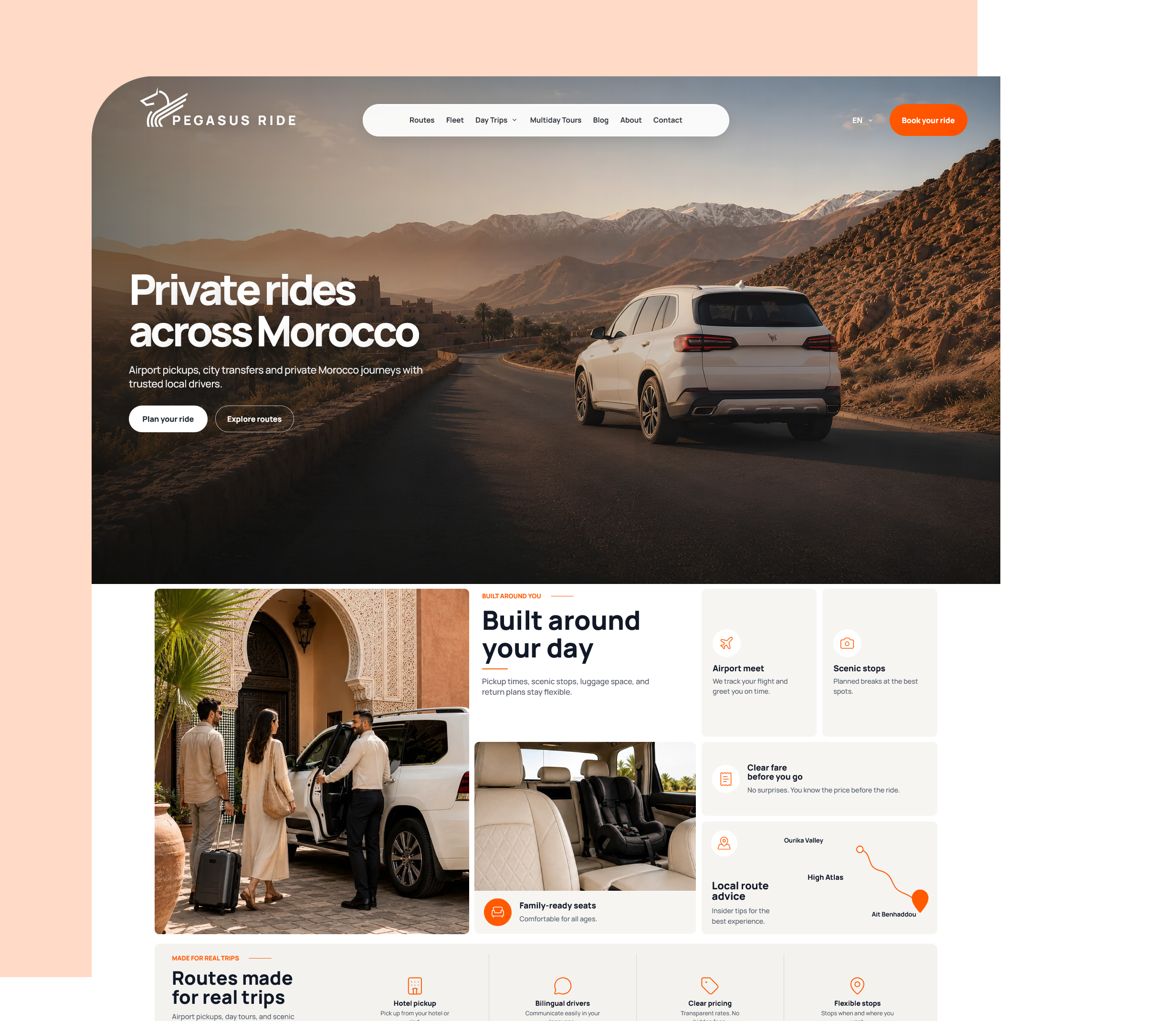 Aperçu de l’interface du projet Pegasus Ride